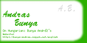 andras bunya business card